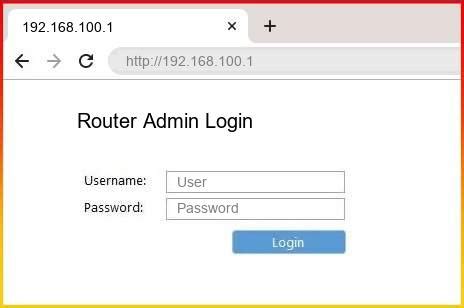 192.168.100.1 – Router Admin Login